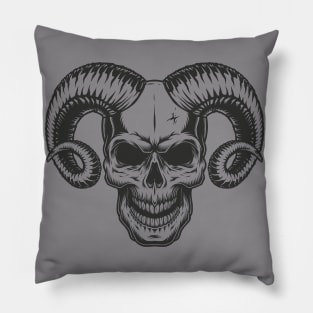 horn skull Pillow