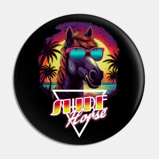 Retro Wave Shire Horse Vibes Pin