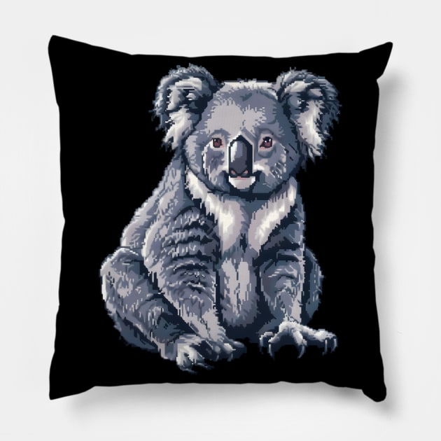 Koala in Pixel Form Pillow by Animal Sphere