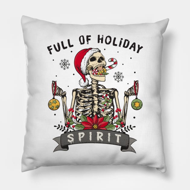 Full Of Holiday Spirit Pillow by MZeeDesigns