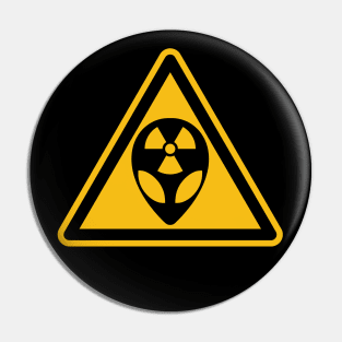 OldSalt Alien Radiation Caution Road Sign Pin