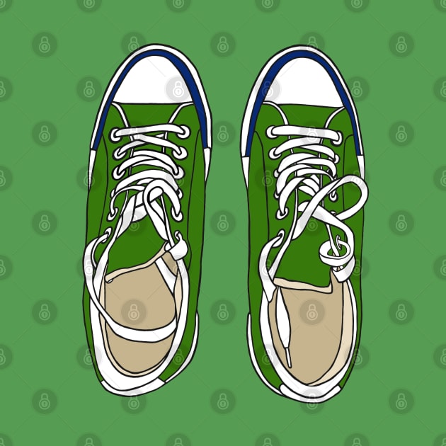 Green sneakers by KateQR