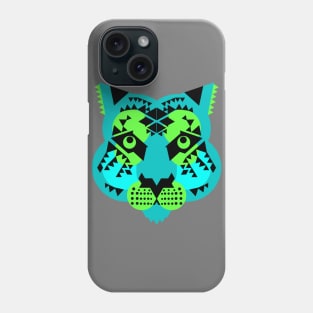 Tiger Face, Blue and Green Phone Case