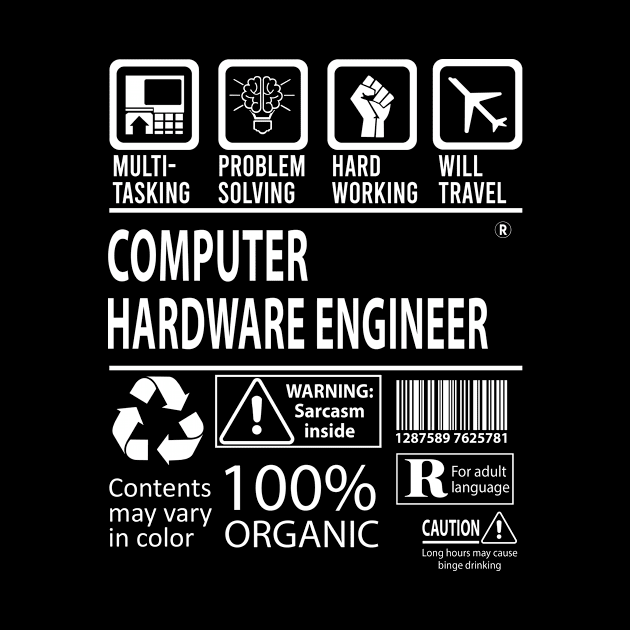 Computer Hardware Engineer T Shirt - MultiTasking Certified Job Gift Item Tee by Aquastal