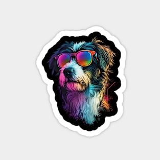 Colourful Cool Golden Doodle Dog with Sunglasses Magnet