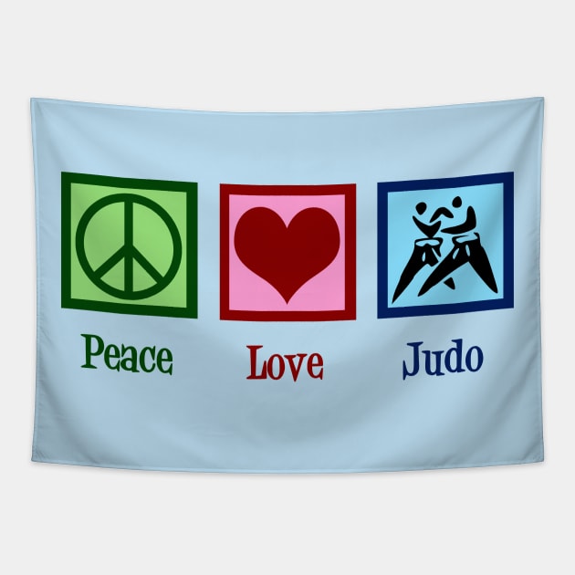 Peace Love Judo Tapestry by epiclovedesigns