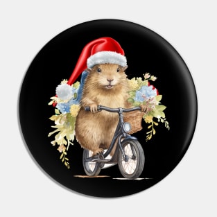 Capybara Christmas Pin