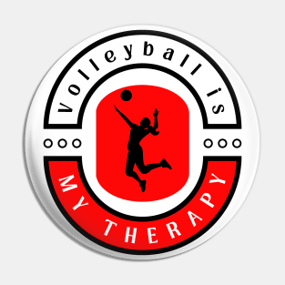 Volleyball is my therapy funny motivational design Pin