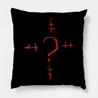 Riddle me this. (Vengeance Red) Pillow