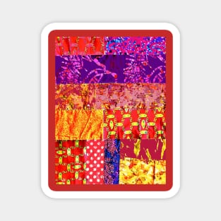 Bright red quilt, graphic design Magnet