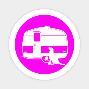 ALL YOU NEED A DOG A CARAVAN PINK Magnet