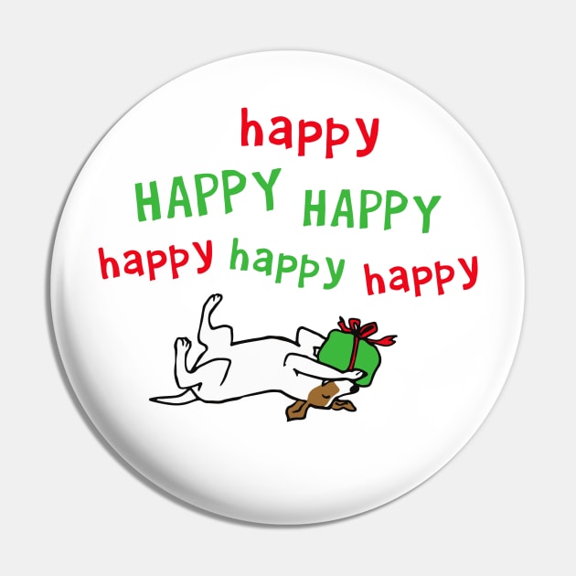 Jack Russell Terrier Happy Christmas Cute Dog Pin by Coffee Squirrel