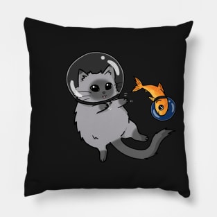 spacecat and spacefish Pillow