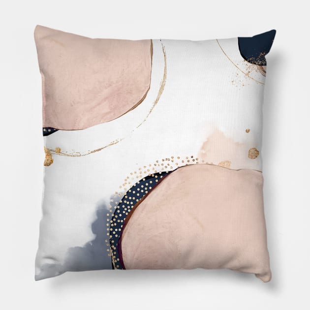 Pink and Blue Marble Effect Pillow by Kiroiharu