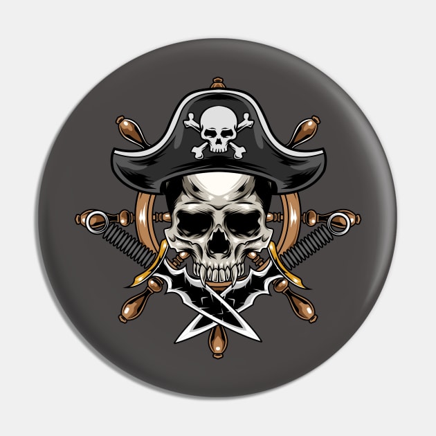 Skull Pirates x Sword Steering Wheel Pin by Harrisaputra