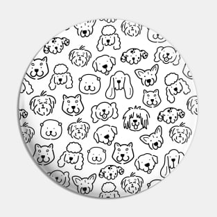 Cute Black and White Dog Lineart pattern Pin