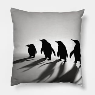 Penguins Shadow Silhouette Anime Style Collection No. 73 Pillow