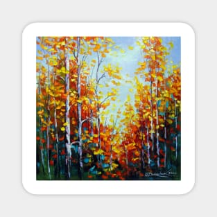 Autumn breath of birches Magnet