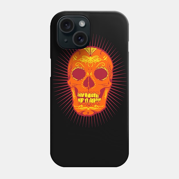 Orange Calavera Phone Case by Joebarondesign