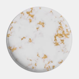 White and Gold Marble Pin