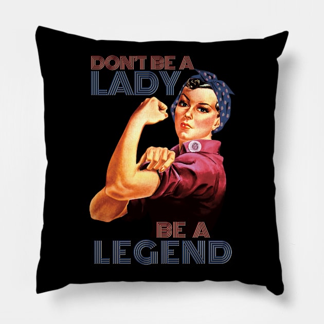 Vintage Strong Woman Pillow by KewaleeTee