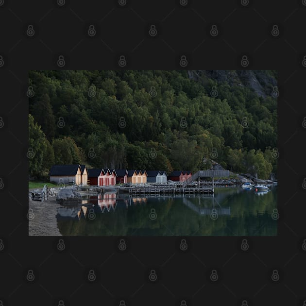 Boathouses in Solvorn Norway on the Sognefjord by ztrnorge