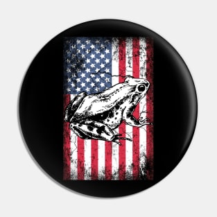 Patriotic Frog American Flag Pin