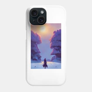 Anime Girl Sunshine Snowy Christmas Landscape Phone Case