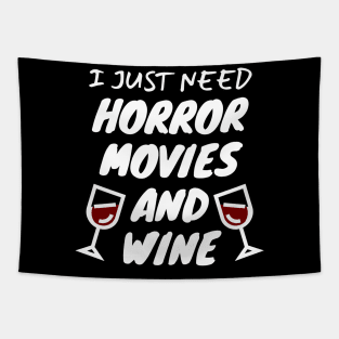 Horror Movies And Wine Tapestry