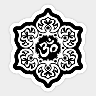 Om Ohm Aum Namaste Yoga Symbol Floral Sticker Poster