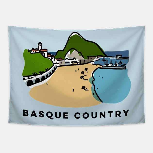 Basque Country village - Euskadi Tapestry by covostudio