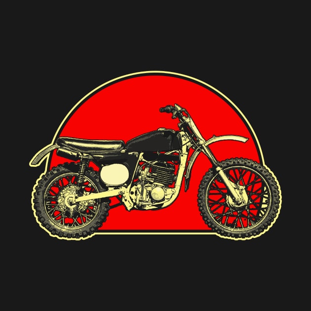 1969 Greeves Griffon 250 Retro Red Circle Motorcycle by Skye Bahringer