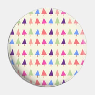 Colorful Pastels Holiday Christmas Tree Pattern Pin