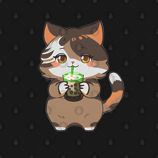 Cat Drinking Boba Tea by nicecorgi