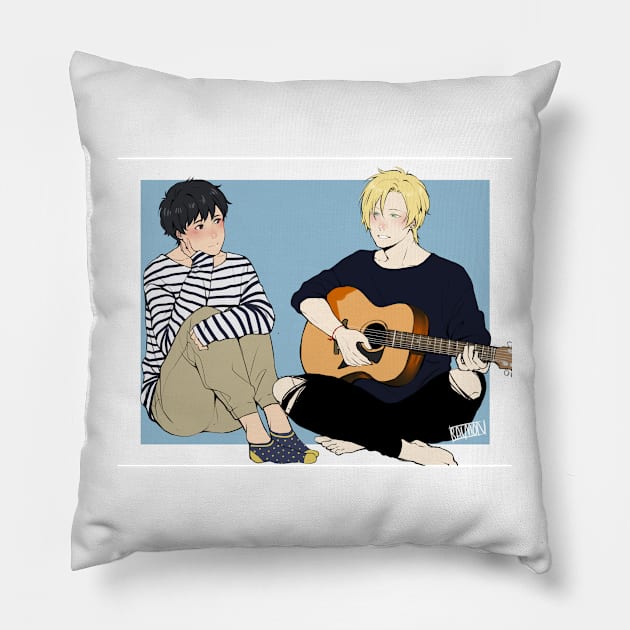 Asn and Eiji Sing Me a Song Pillow by MykaAndSalmon