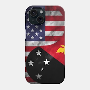 USA and Papua New Guinea Dual Flag Yin Yang Combination Phone Case