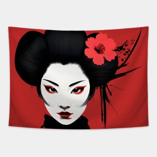 Japanese geisha girl face Tapestry