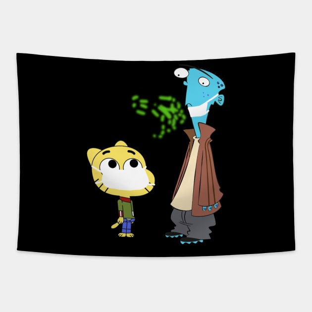 GUMBALL AND ED EDD AND EDDIE MASK UP Tapestry by GClothes