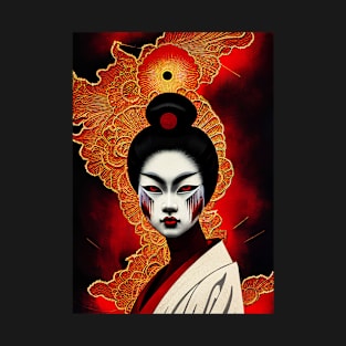 Demon Geisha Japanese Art T-Shirt