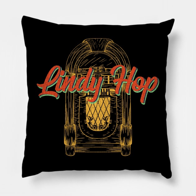 Lindy Hop Vintage Jukebox Pillow by echopark12