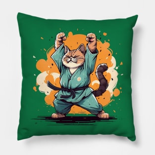 karate cat Pillow