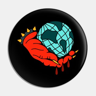 Hold the world Pin