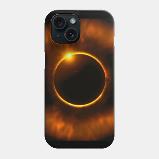Orange Solar Eclipse Phone Case by The Black Panther