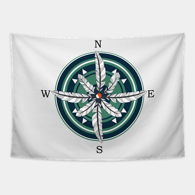 Follow your dreams compass rose Tapestry by Your Not a Local