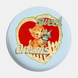 Vintage cute cat retro Pin