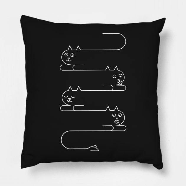 Cats Line Pillow by coffeeman