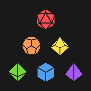 Colorful Polyhedral Dice Set Tabletop RPG Gaming T-Shirt