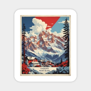 Chamonix Mont Blanc France Vintage Poster Tourism Magnet