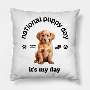 National Puppy Day Pillow