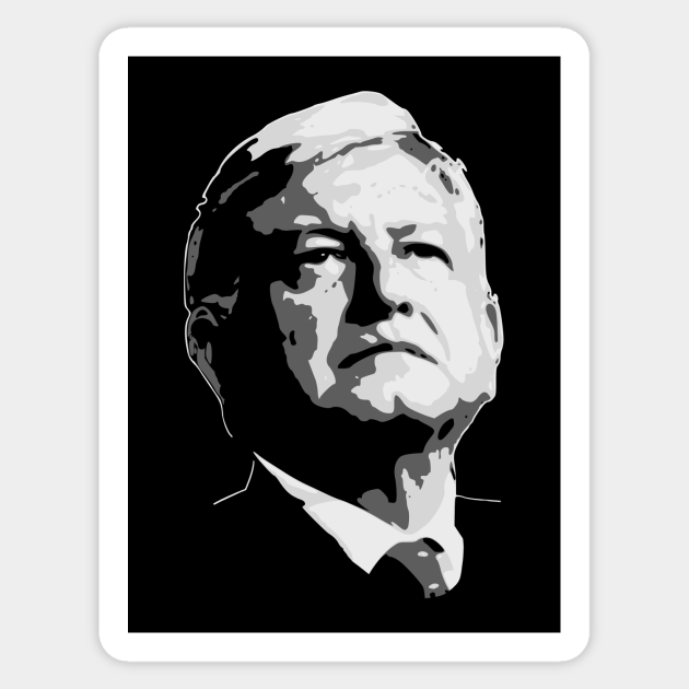 Amlo Black And White Amlo Sticker Teepublic